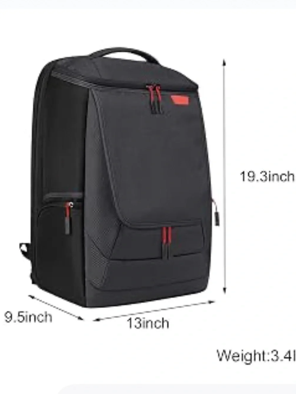 BUBM CONSOLE Travel Backpack - Black with Red Accents